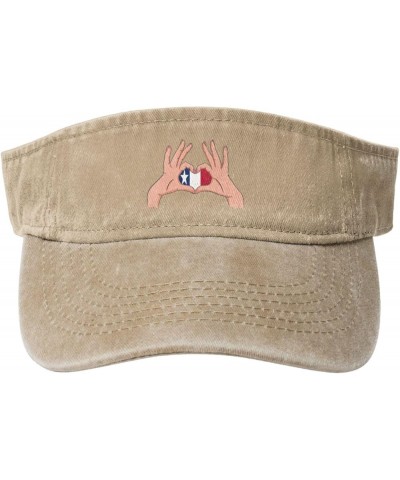 Holding A Heart Texas Dodson Flag Sun Hat Sun Visor Hats for Women Men Baseball Cap Golf Hats Natural $12.55 Visors