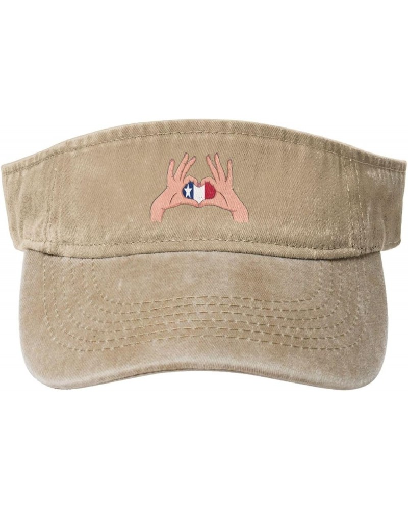 Holding A Heart Texas Dodson Flag Sun Hat Sun Visor Hats for Women Men Baseball Cap Golf Hats Natural $12.55 Visors