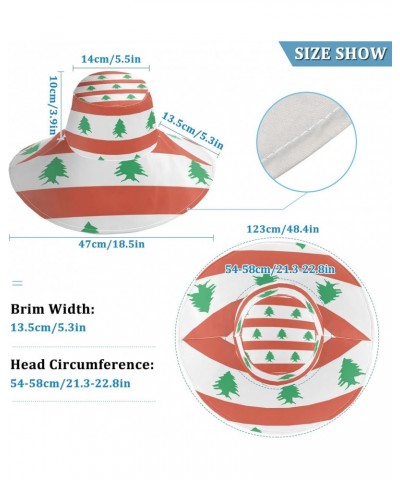 Lebanon Flag Sun Visors for Women, UV Protecetion Wide Brim Water-Resistant Sun Hats with Chin Strap White $15.42 Sun Hats