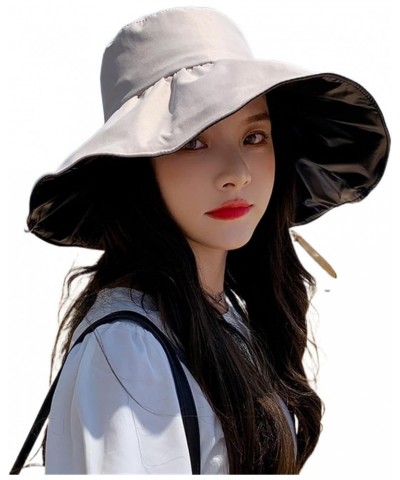 Women's Sun Hats， Summer Women Sun Hats Outdoor Solid Color Wide Beach Cap Ladies Bucket Hat Caps $48.15 Sun Hats