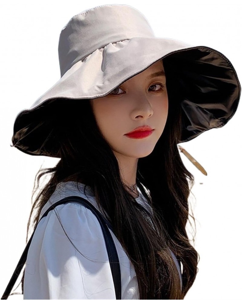 Women's Sun Hats， Summer Women Sun Hats Outdoor Solid Color Wide Beach Cap Ladies Bucket Hat Caps $48.15 Sun Hats