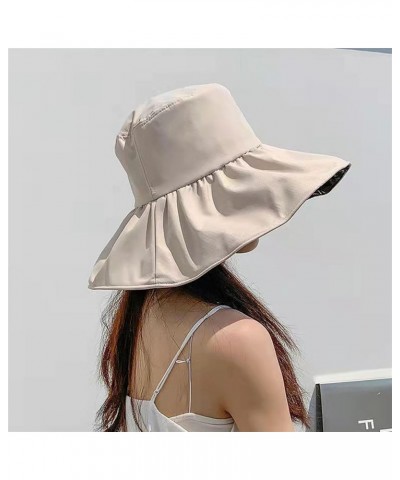 Women's Sun Hats， Summer Women Sun Hats Outdoor Solid Color Wide Beach Cap Ladies Bucket Hat Caps $48.15 Sun Hats