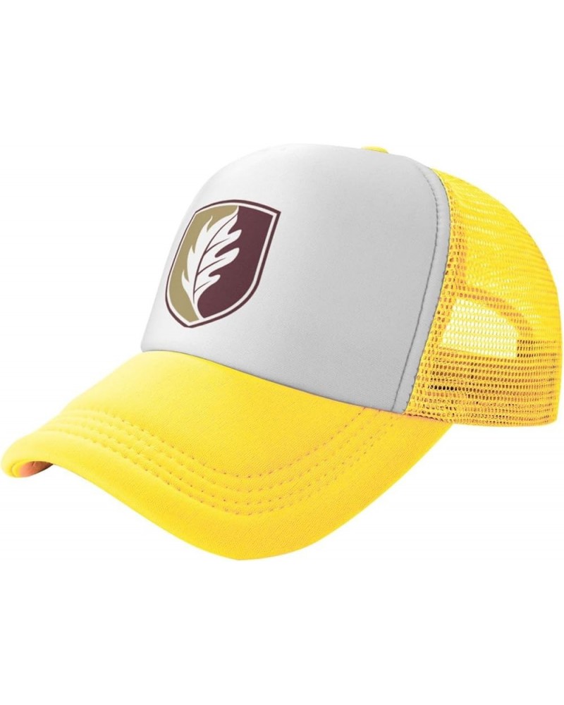 Elon University Logo Trucker Hats for Both Men and Women - Mesh Baseball Snapback Hats Yellow $10.70 Baseball Caps