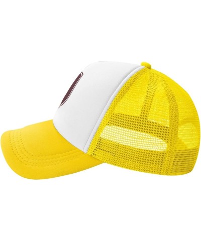 Elon University Logo Trucker Hats for Both Men and Women - Mesh Baseball Snapback Hats Yellow $10.70 Baseball Caps