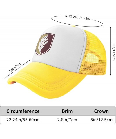 Elon University Logo Trucker Hats for Both Men and Women - Mesh Baseball Snapback Hats Yellow $10.70 Baseball Caps