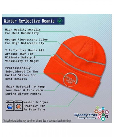 Custom Reflective Beanie Mathematician High Visibility Running Gear Skull Cap for Men & Women 1 Size Neon Orange Design Only ...