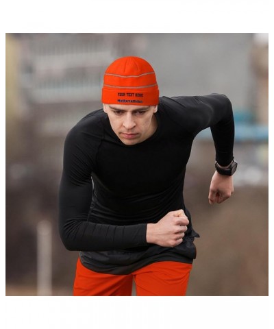 Custom Reflective Beanie Mathematician High Visibility Running Gear Skull Cap for Men & Women 1 Size Neon Orange Design Only ...