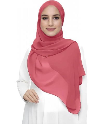 Premium Chiffon Hijab Head Scarf Shawl Wrap for Muslim Women Lightweight Coral $7.64 Scarves