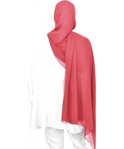 Premium Chiffon Hijab Head Scarf Shawl Wrap for Muslim Women Lightweight Coral $7.64 Scarves