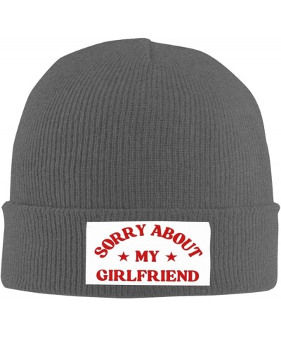 Sorry About My Girlfriend Hat Sorry for My Girlfriend Beanie Warm Knit Hat Funny Fashion Men Women Winter Cap Deep Heather $9...