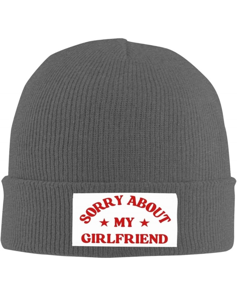 Sorry About My Girlfriend Hat Sorry for My Girlfriend Beanie Warm Knit Hat Funny Fashion Men Women Winter Cap Deep Heather $9...