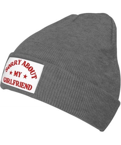 Sorry About My Girlfriend Hat Sorry for My Girlfriend Beanie Warm Knit Hat Funny Fashion Men Women Winter Cap Deep Heather $9...