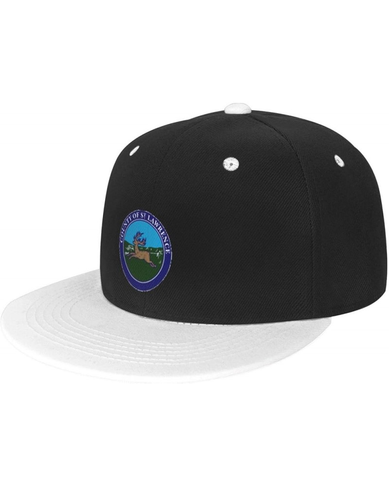 St. Lawrence County, New York Seal Baseball Cap for Men Women Snapback Hat Trucker Flat Bill Caps Sun Hats White $14.12 Baseb...