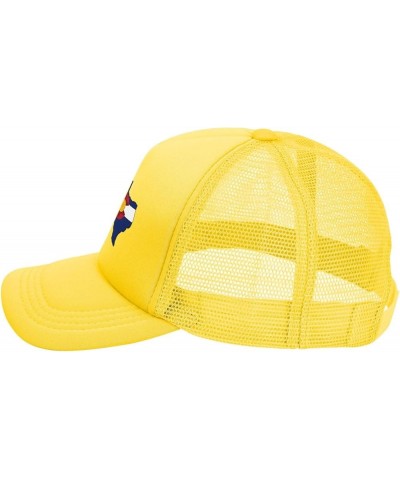 Texas Colorado Flag Hat Adult Mesh Baseball Cap Trucker Sun Visor Outdoor Sports Cap for Men Women Yellow $14.37 Baseball Caps