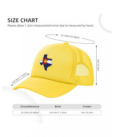 Texas Colorado Flag Hat Adult Mesh Baseball Cap Trucker Sun Visor Outdoor Sports Cap for Men Women Yellow $14.37 Baseball Caps