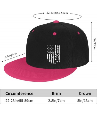 American Flag Electric Cable Lineman Baseball Cap Adjustable Fashion Flat Eaves Baseball Cap for Men Women White Pink $15.94 ...