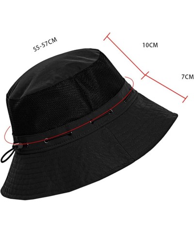 Fashion Women Breathable Sun Hat Wide Brim Sunscreen Beach Hat Adjustable Bucket Hat Summer Fisherman Hat Black $6.73 Sun Hats