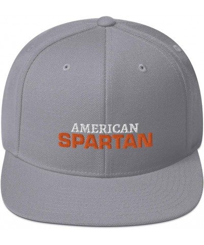 American Spartan Snapback Hat Silver $18.26 Baseball Caps