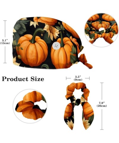 Surgical Scrub Caps Working Head Cover Thanksgiving Pumpkin Hair Rope Bunny Hair Ribbons for Women Color 6 $7.94 Skullies & B...