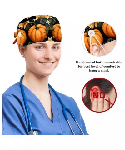 Surgical Scrub Caps Working Head Cover Thanksgiving Pumpkin Hair Rope Bunny Hair Ribbons for Women Color 6 $7.94 Skullies & B...