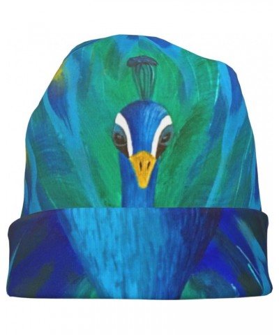 Peacock Elegance Bird Painting Knit Beanie Hat for Men Women Skull Cap Multifunctional Headwear Multicolor $11.79 Skullies & ...