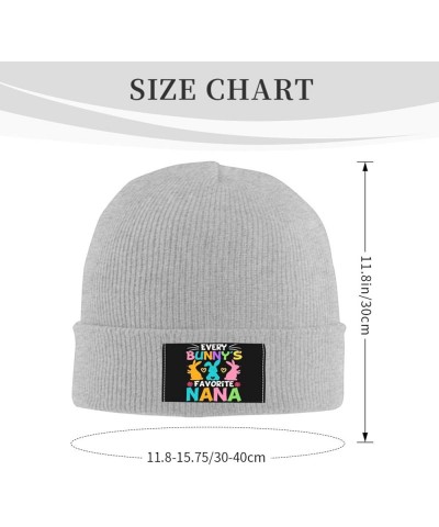 Every Bunny's Favorite Nana Beanie Hat for Men Women Knit Skull Cap Warm Hats Black Knitted Caps Gray $13.06 Skullies & Beanies