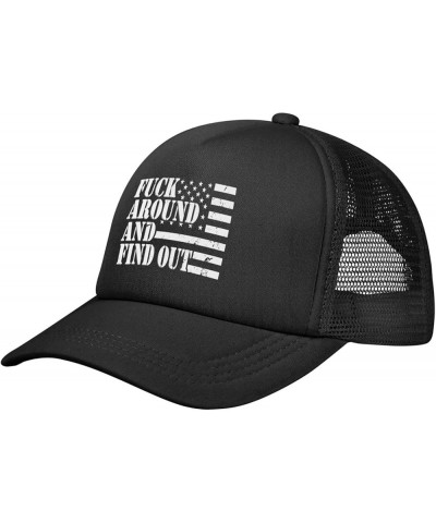 Fuck Around Find Out Gifts Black Washed Plain Baseball Cap Retro Adjustable Dad Hats Gift for Men/Women Black $11.59 Baseball...