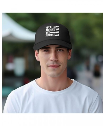 Fuck Around Find Out Gifts Black Washed Plain Baseball Cap Retro Adjustable Dad Hats Gift for Men/Women Black $11.59 Baseball...