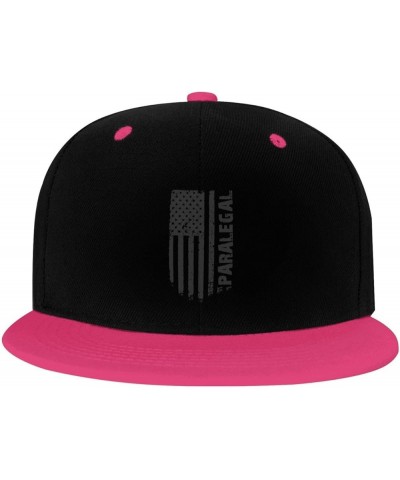 Paralegal USA Flag Snapback Hat for Men Women Baseball Cap Trucker Flat Bill Hats Dad Caps Pink $13.33 Baseball Caps