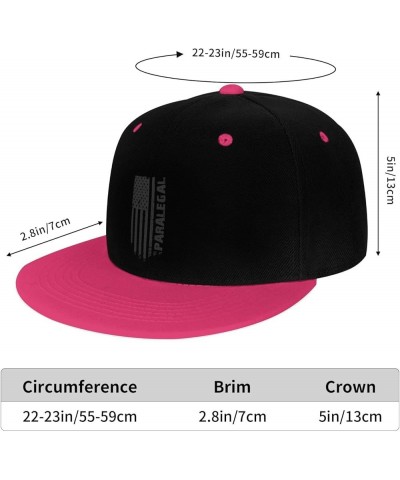 Paralegal USA Flag Snapback Hat for Men Women Baseball Cap Trucker Flat Bill Hats Dad Caps Pink $13.33 Baseball Caps