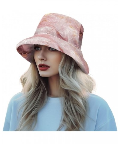 White Texture Fluffy Furry Fisherman Cap Winter Warm Bucket Hat Teenagers Men and Women Warm Hat $11.50 Bucket Hats