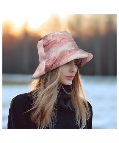 White Texture Fluffy Furry Fisherman Cap Winter Warm Bucket Hat Teenagers Men and Women Warm Hat $11.50 Bucket Hats