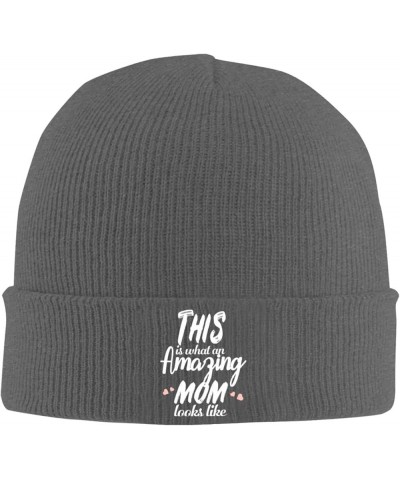 This is What an Amazing Mom Looks Like Beanie Hat Women Skull Cap Men Knit Hat Winter Slouchy Hat Knitted Hat Black Deep Heat...