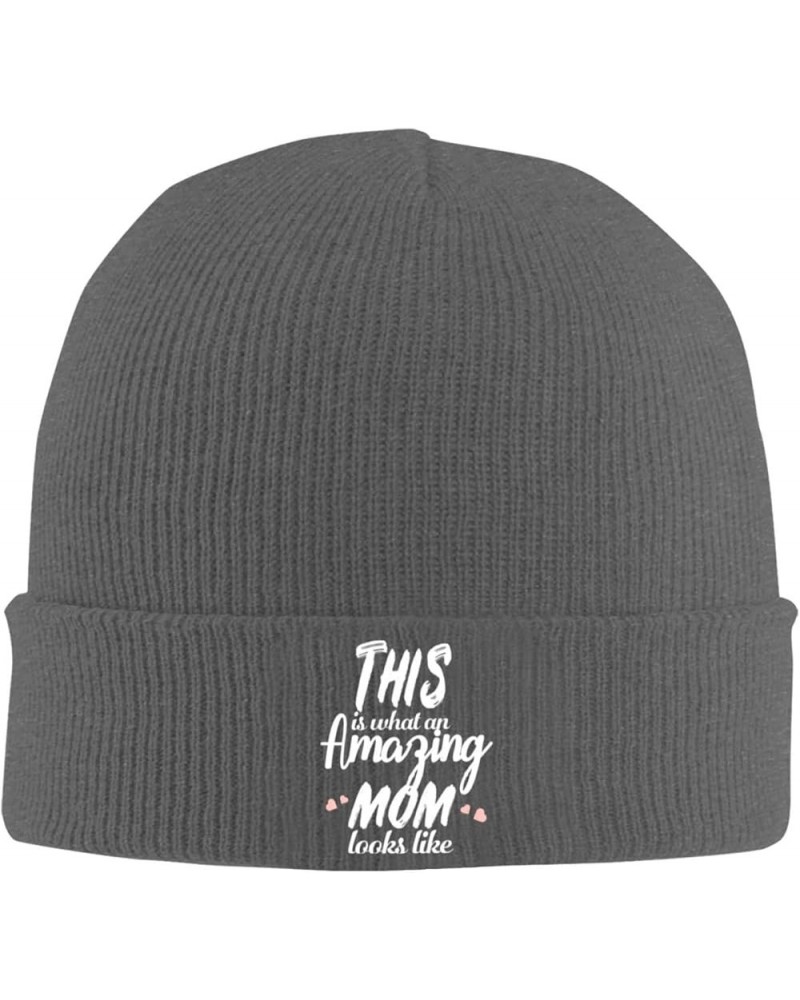 This is What an Amazing Mom Looks Like Beanie Hat Women Skull Cap Men Knit Hat Winter Slouchy Hat Knitted Hat Black Deep Heat...