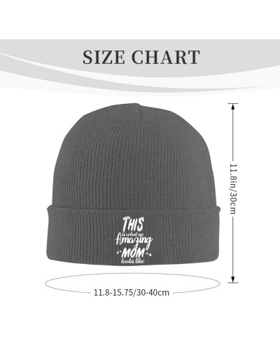 This is What an Amazing Mom Looks Like Beanie Hat Women Skull Cap Men Knit Hat Winter Slouchy Hat Knitted Hat Black Deep Heat...