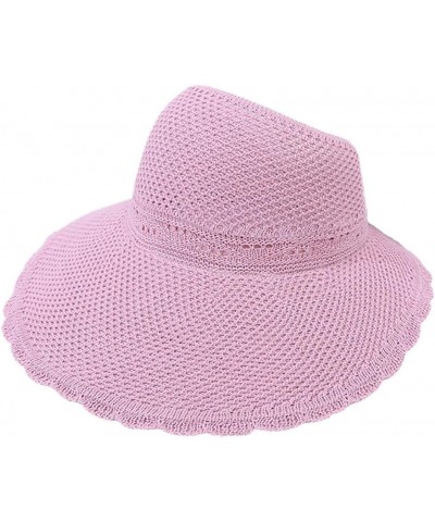 Wide Brim Summer Beach Hat for Women: Foldable Breathable Polyester, Empty Top Lady Outdoor Holiday Cool Sun Hat $10.08 Sun Hats