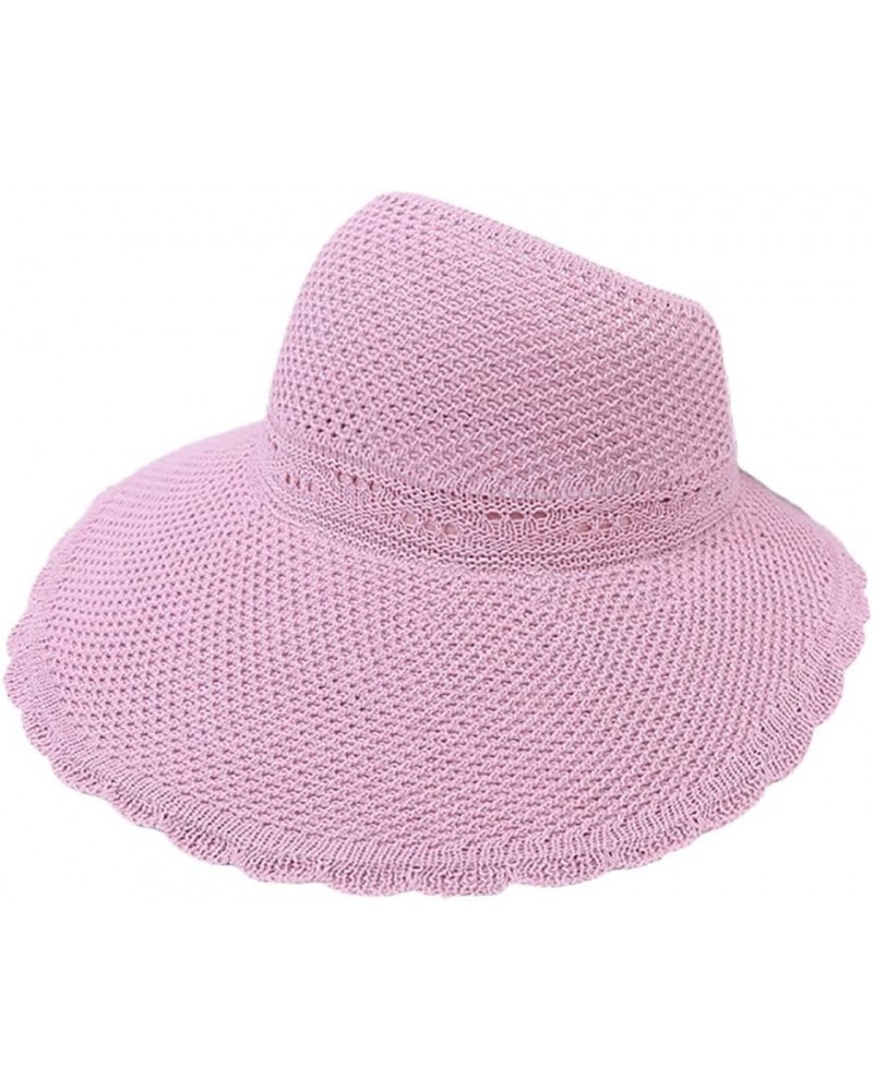 Wide Brim Summer Beach Hat for Women: Foldable Breathable Polyester, Empty Top Lady Outdoor Holiday Cool Sun Hat $10.08 Sun Hats