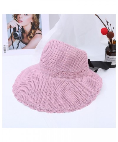 Wide Brim Summer Beach Hat for Women: Foldable Breathable Polyester, Empty Top Lady Outdoor Holiday Cool Sun Hat $10.08 Sun Hats