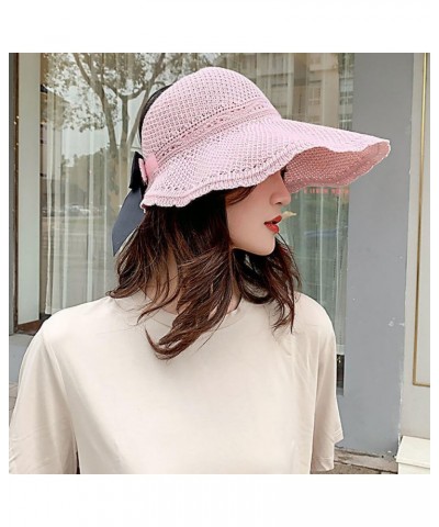 Wide Brim Summer Beach Hat for Women: Foldable Breathable Polyester, Empty Top Lady Outdoor Holiday Cool Sun Hat $10.08 Sun Hats