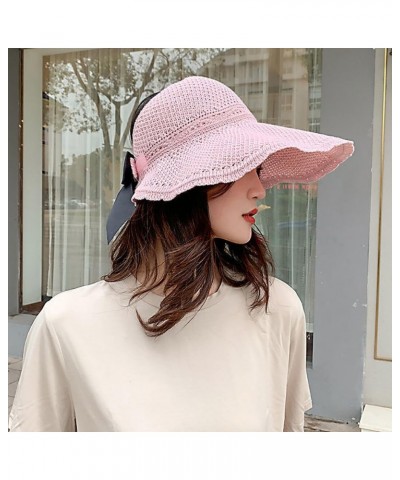 Wide Brim Summer Beach Hat for Women: Foldable Breathable Polyester, Empty Top Lady Outdoor Holiday Cool Sun Hat $10.08 Sun Hats