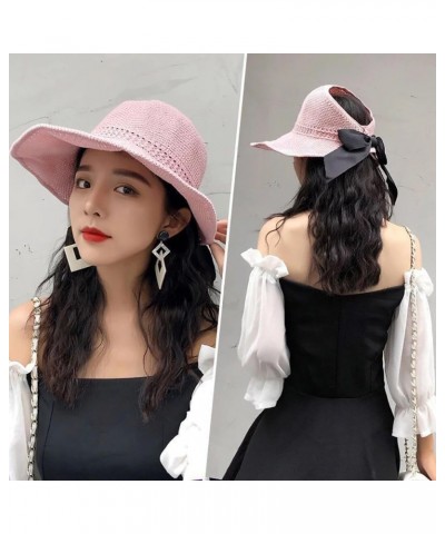 Wide Brim Summer Beach Hat for Women: Foldable Breathable Polyester, Empty Top Lady Outdoor Holiday Cool Sun Hat $10.08 Sun Hats