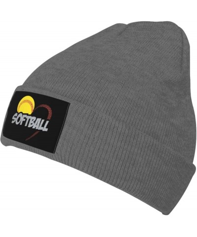 Love Softball Knit Hat Soft Classic Stretchy Beanie Cap Winter Warm Hats for Women Men Skull Cap Deep Heather $11.19 Skullies...