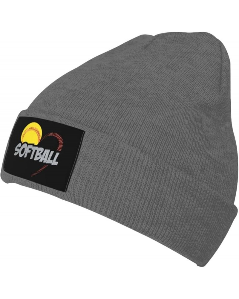 Love Softball Knit Hat Soft Classic Stretchy Beanie Cap Winter Warm Hats for Women Men Skull Cap Deep Heather $11.19 Skullies...