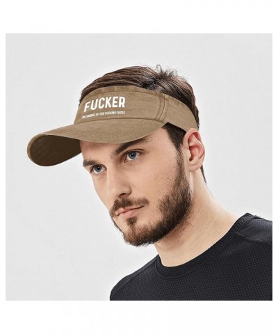 Fucker in Charge of You Fucking Fucks Hat Sun Visor Hats for Men Sun Visor Hats Stylish Sun Pigment Khaki $10.32 Visors