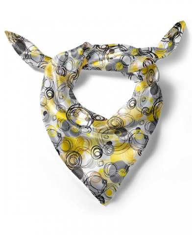 Geometric Head Scarf, Sketchy Circles, Hair Wrap White Beige $15.50 Scarves