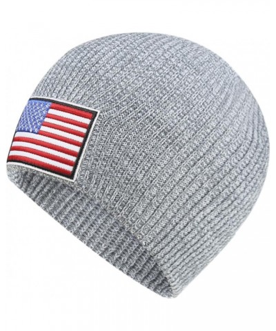 Unisex Autumn Winter America National Flag Elastic Knitted Hat Outdoor Beanie $10.03 Skullies & Beanies