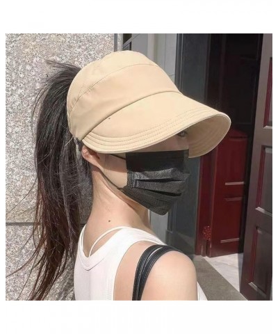 Outdoor UV Hat Protection Hollow Top Sun Hat,New Wide Brim Hat Sport Beach Packable Hats,Adjustable Ponytail Sun Cap Grey $13...