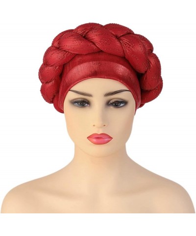 Skull Caps Muslim Undercap Hat Satin Scarf For Curly Hair Abaya For Women With Hijab Football Head Gear Under Hijab A-red $7....