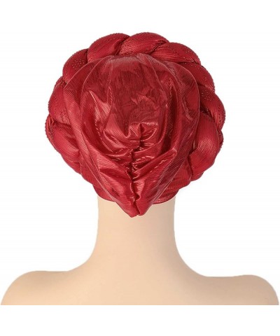 Skull Caps Muslim Undercap Hat Satin Scarf For Curly Hair Abaya For Women With Hijab Football Head Gear Under Hijab A-red $7....