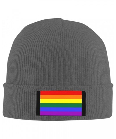 Gay Pride Rainbow Flag LGBTQ Cozy Knitted Beanie Hat - Stylish Winter Headwear Acrylic Ideal for All Ages Deep Heather $14.65...